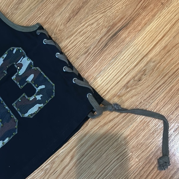 DELIA*S BY DOLLS KILL ON MY TEAM MESH TANK TOP - BLACK Camo medium new - Picture 4 of 5